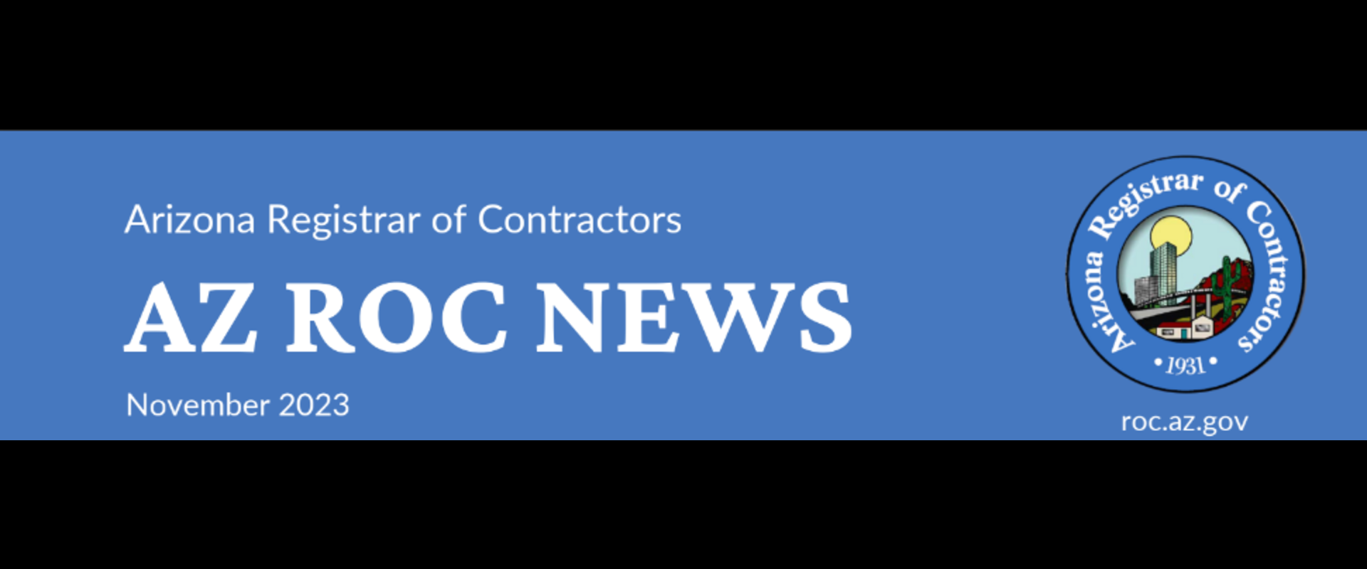  AZ Registrar of Contractors November 2023 Newsletter