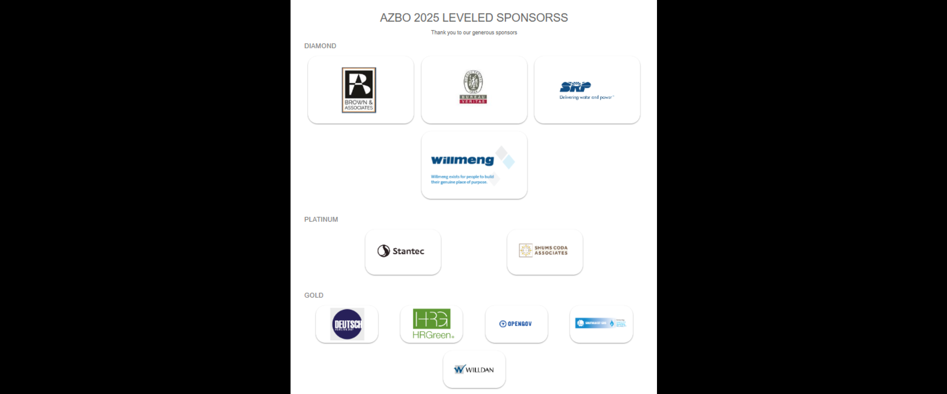 AZBO Leveled Sponsors 2025