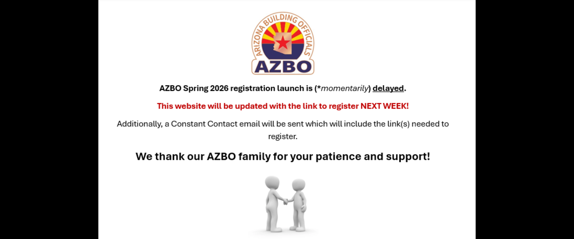 Delay : Registration to open next week!